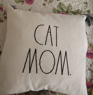 Rae Dunn Cat Mom Large Pillow